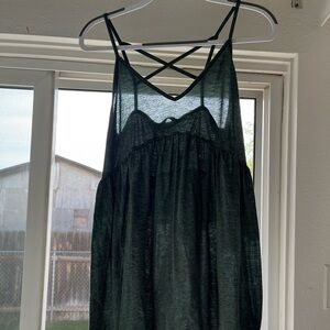 Olive green swim suit coverup